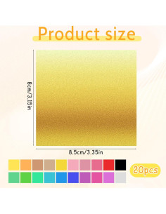 Hojas de Oro para Arte Piriuuo 100 Pcs 8.5x8 cm 20 Colores 2