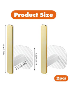 Soportes Adhesivos para Cortinas CIATBYYJ Dorados 2 Piezas 2