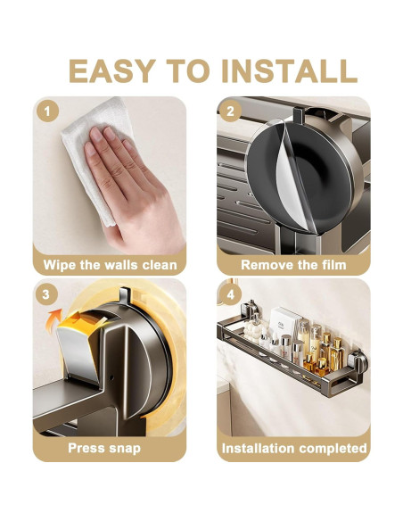 Caddy de Ducha ONXE con Ventosa 40.64 cm, Organizador sin Perforación Caddy de Ducha ONXE con Ventosa 40.64 cm, Organizador sin Perforación