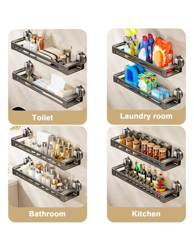 Caddy de Ducha ONXE con Ventosa 40.64 cm, Organizador sin Perforación