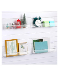 Estantes J de Slatwall Briwooody - 4 Piezas Acrílico Transparente