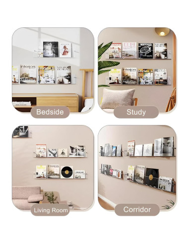 Soportes de Revistas Acrílico ROYALITA 17" x 4 Unidades