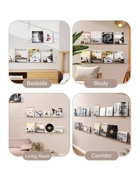 Soportes de Revistas Acrílico ROYALITA 17" x 4 Unidades