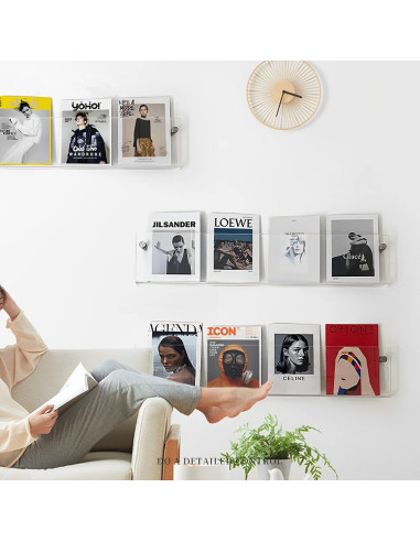 Soportes de Revistas Acrílico ROYALITA 17" x 4 Unidades