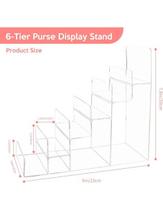 Soporte de exhibición acrílico 6 niveles Hoceium 21x10x24 cm 2