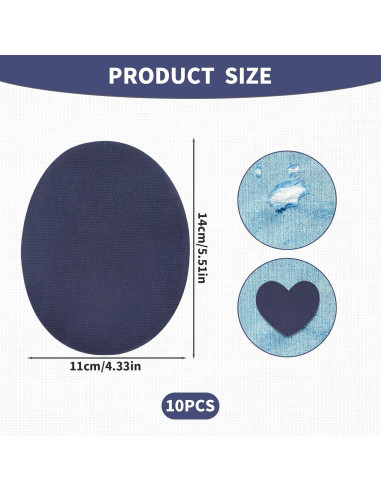 10 Parches Ovalados de Suede Beibunhn para Planchar 11x14 cm