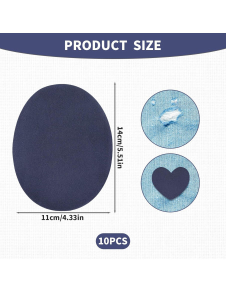 10 Parches Ovalados de Suede Beibunhn para Planchar 11x14 cm