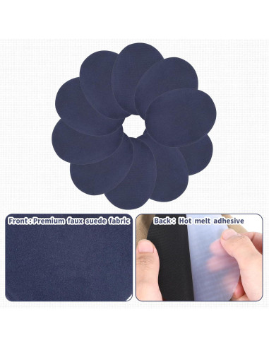 10 Parches Ovalados de Suede Beibunhn para Planchar 11x14 cm