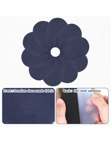 10 Parches Ovalados de Suede Beibunhn para Planchar 11x14 cm