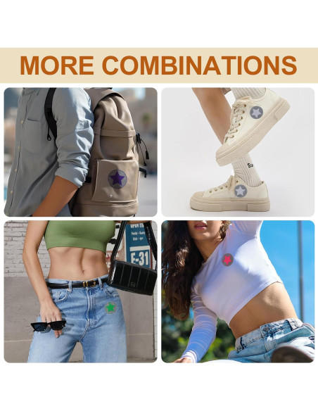 12 Parches de Planchar TIESOME Estrella Multicolor 5 cm