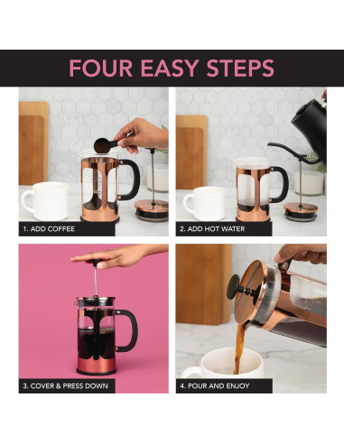 Cafetera Prensa Francesa Farberware 8 Tazas Acero Inoxidable