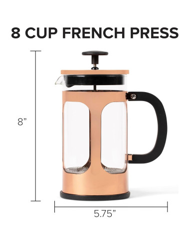 Cafetera Prensa Francesa Farberware 8 Tazas Acero Inoxidable