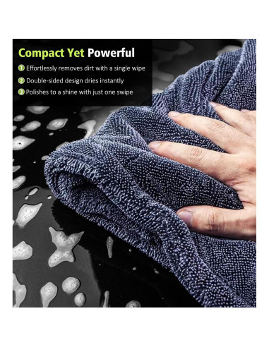 Toallas de Secado Microfibra YeewayVeh 40.64cm Paquete de 2 Verde