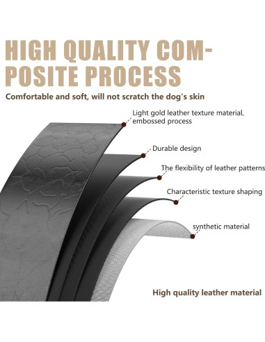 Collar de Cuero para Perro Zowpet con Soporte AirTag Negro M