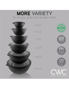 Juego de 12 Bols de Mezcla Cook with Color - Plástico Apilable 2