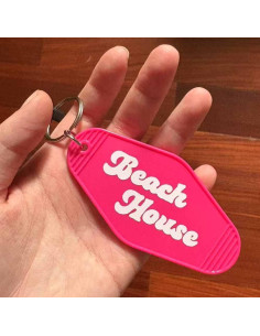 Llave de Motel Vintage Rosa Fucsia - Llavero Casa Playa 2