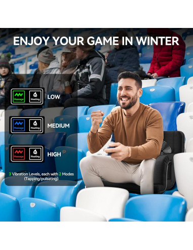 Silla de Grada Calentada Huskfirm con Masaje y Respaldo 80x62x9 cm