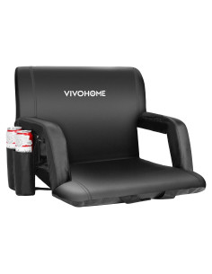 Silla de Estadio Reclinable VIVOHOME 62.2 cm Negra Portátil