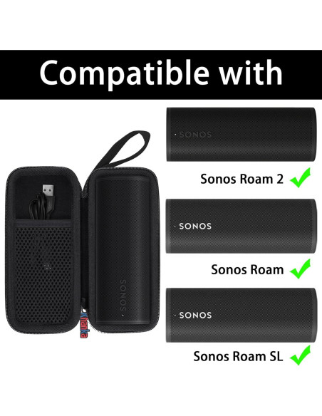 Funda Dura Khanka para Altavoz Bluetooth Sonos Roam 2 - Negro