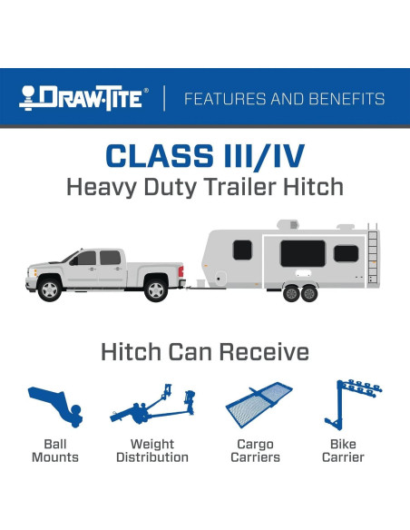 Enganche de Remolque Clase 3 Draw-Tite 76605 2041 kg Negro