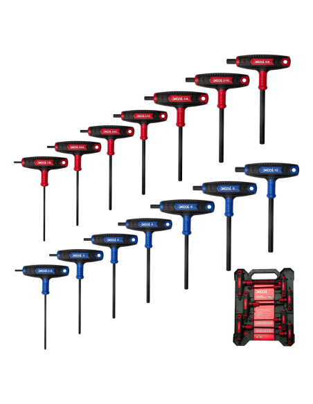 Juego de Llaves Allen T 14 Piezas XOOL Métricas y SAE