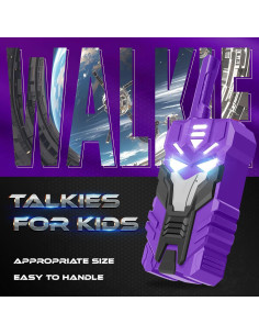 Walkie Talkies para Niños BTMBORY Robot Purple Doomlord - 2 Piezas, Rango 762m 2