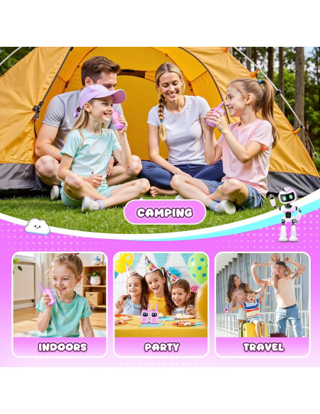 Walkie Talkies para Niñas Comedyfun Rosa 2 Unidades 304.8m
