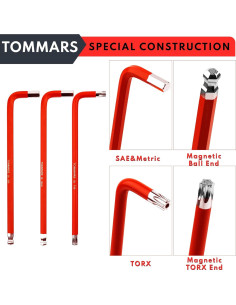 Juego de Llaves Hexagonales TOMMARS 28 Piezas Acero S2 2