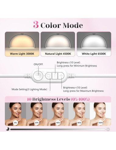 Lámpara de Escritorio Media Luna Yokilly 73.66 cm con Soporte