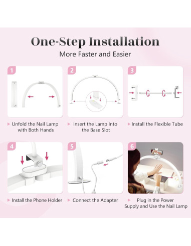 Lámpara de Escritorio Media Luna Yokilly 73.66 cm con Soporte