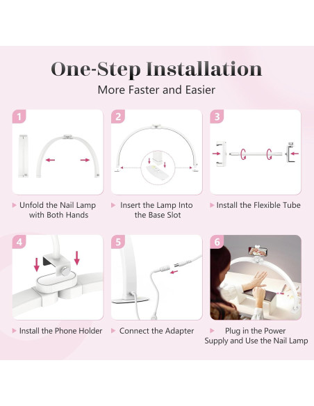 Lámpara de Escritorio Media Luna Yokilly 73.66 cm con Soporte