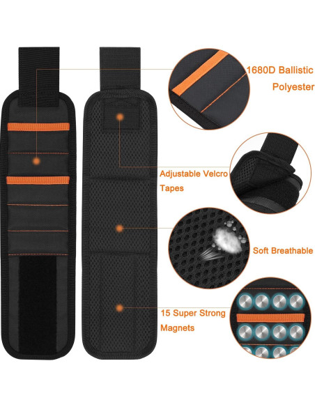 Banda de Muñeca Magnética Comstaly con 15 Imanes Fuertes