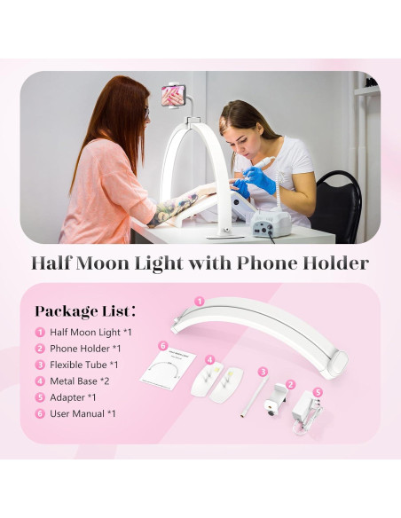 Lámpara de Escritorio Media Luna Yokilly 73.66 cm con Soporte