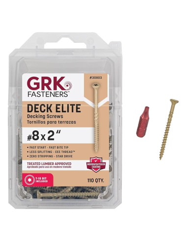 Tornillos Elite para Deck GRK 30803 110 Unidades 5.08 cm