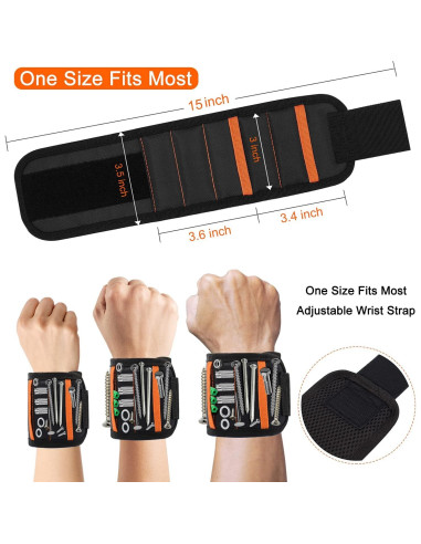 Banda de Muñeca Magnética Comstaly con 15 Imanes Fuertes