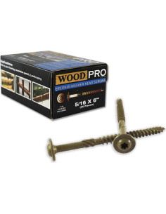 Tornillos para Madera WoodPro ST516X6-25PC 5/16" x 15.24 cm Dorado 2