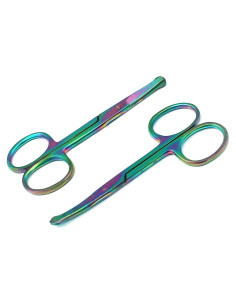 Juego de 2 Tijeras de Seguridad Arcoíris Titanio 8.9 cm Inoxidable