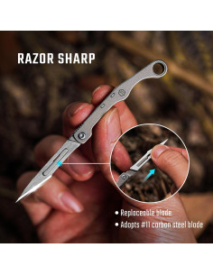 Cuchilla de Utilidad KeyUnity KK13 con Mango de Titanio 11.14 cm 2