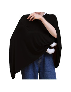 Cubierta de Lactancia Seejoy Poncho 360 Rayón Suave Negra