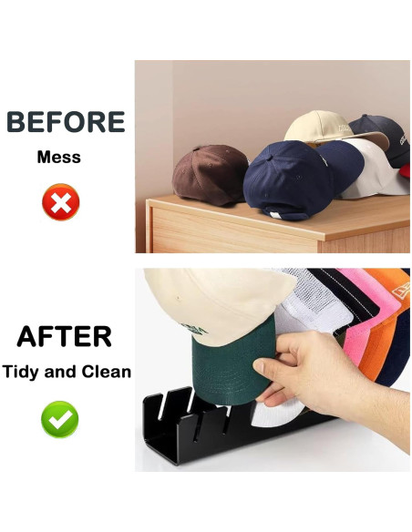 Organizador de Sombreros Acrílico SShnineYanYe 2 Pack para 14 Gorras