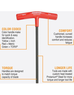 Juego de 8 Mangos en T Hexagonales Bondhus 2-10mm con Soporte 2