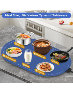 Alfombrilla Calentadora de Comida WUEAOA 61x38cm Ajustable 2
