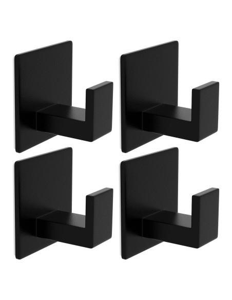 Ganchos Adhesivos de Aluminio VINHOLD - 4 Paquete Negro