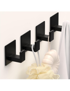 Ganchos Adhesivos de Aluminio VINHOLD - 4 Paquete Negro 2