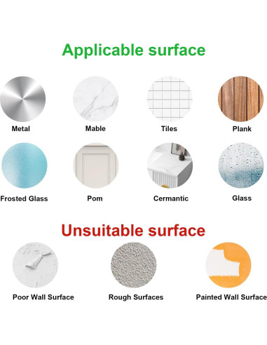 Ganchos Adhesivos de Aluminio VINHOLD - 4 Paquete Negro