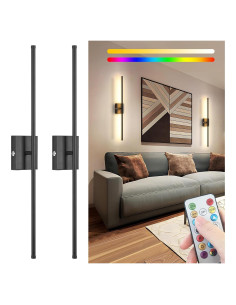 Juego de Apliques de Pared Inalámbricos Civaza 2 Unidades RGB