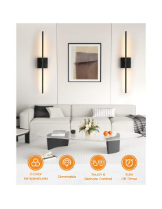 Apliques de Pared Recargables VOLISUN 70.1 cm Negros LED 2