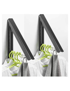 Perchero Plegable Retráctil MISSMIN Negro - 2 Piezas para Secado