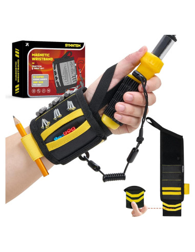 Pulsera Magnética SYMNTEM para Herramientas Amarilla 12 Imanes