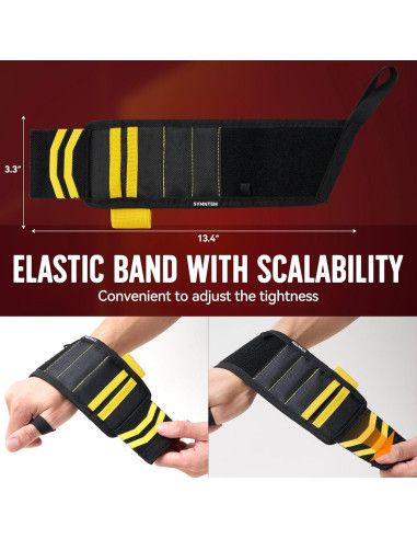 Pulsera Magnética SYMNTEM para Herramientas Amarilla 12 Imanes